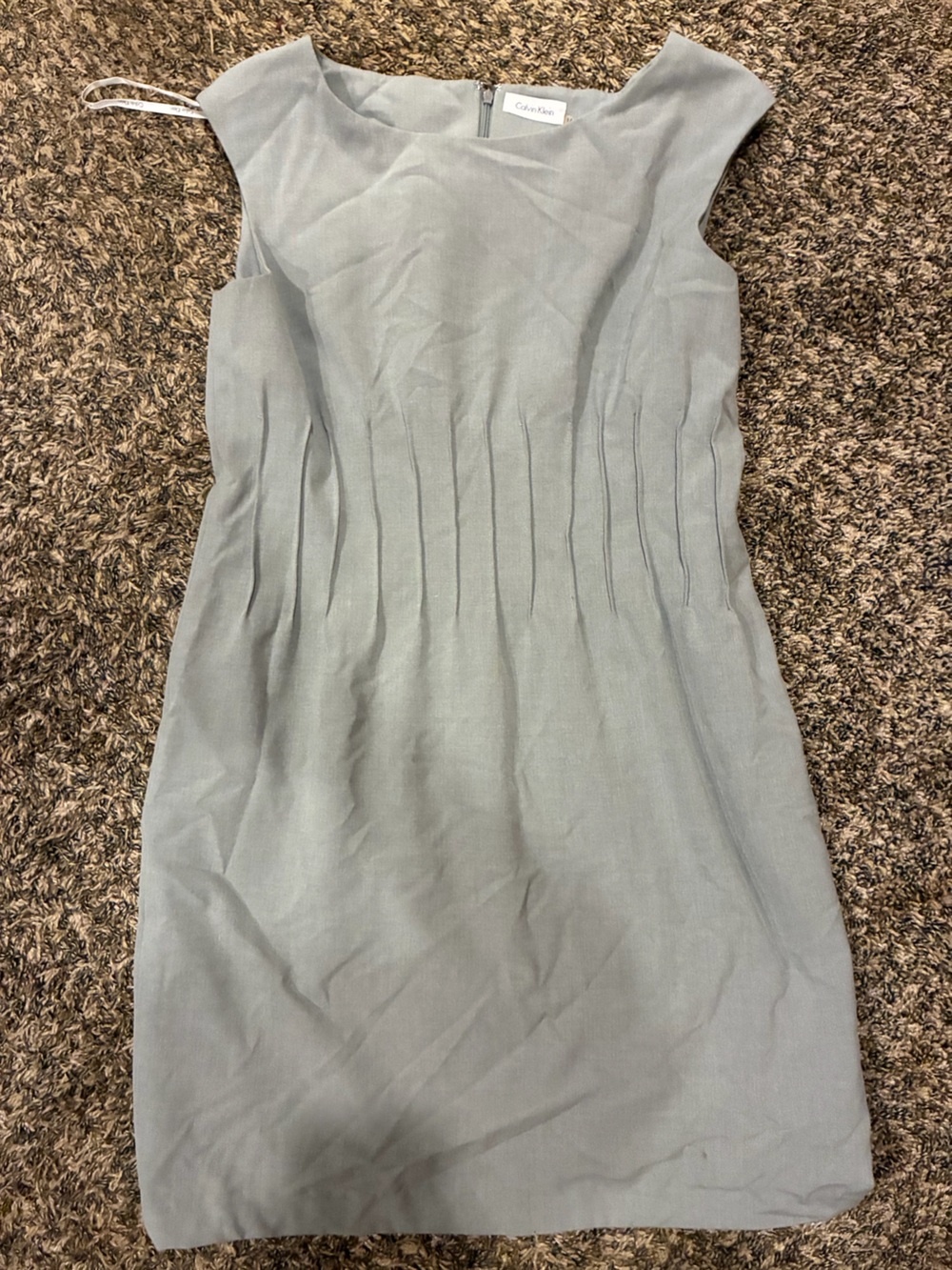 Calvin Klein Light Gray Pencil Skirt with Pintuck Detail